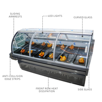 Vitrine Réfrigérée à Refroidissement Direct pour Boucherie, Réfrigérateur de Stockage et de Présentation de Viande, En Promotion