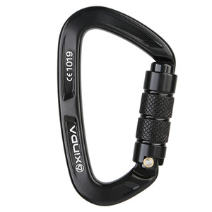 Xinda Carabiner D-Shape Aluminum Alloy <b>Locking</b> Safety Hook For Climbing Rappelling Outdoor Use - Product Image 1