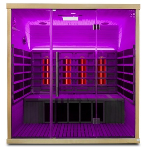 Sauna intérieur rectangulaire <span class=keywords><strong>Sona</strong></span> pour 4 personnes, sauna infrarouge lointain, cabine de <span class=keywords><strong>bain</strong></span> en bois - Product Image 2