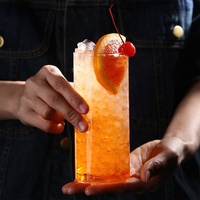 Verres Collins Simples en Gros, Forme Cylindrique, Verre à Martini, Tasse à Cocktail Tiki sans Pied