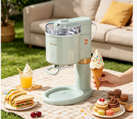 Machine à glace molle automatique domestique pour comptoir, pour la préparation de cornets de glace faits maison, idéale pour les desserts des enfants