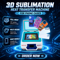 Máquina de Prensa de Calor 3D por Sublimación Comercial con Control Digital para Impresión de Carcasas de Teléfono con Diseño de Succión al Vacío de Molde Universal