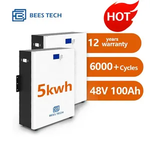 공장 5kw 48V Lifepo4 배터리 48V 100ah 리튬 철 배터리 48V LFP 파워 월 가정용 태양 에너지 저장 시스템