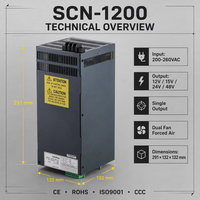 Alimentation à découpage AC/DC 1200W 12V 100A 24V 50A 48V Haute Puissance SMPS avec Fonction Parallèle pour Équipement Électronique Industriel