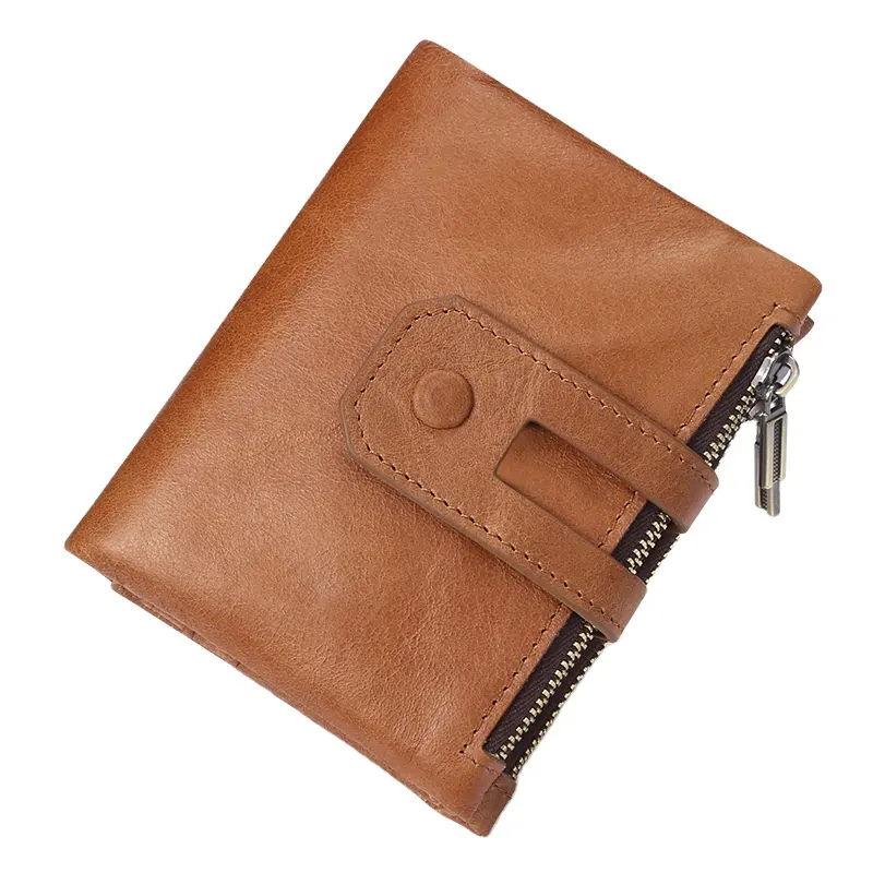 Carteira masculina de couro legítimo, carteira masculina feita em couro legítimo com tecnologia rfid, estilo vintage de 2059