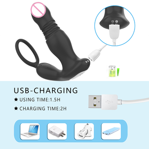 Doppelschlaufen-Einziehbarer Prostata-Massager für den Hinteren Bereich mit Fernbedienung, Analsex-Spielzeug mit Vibrator und Samensperre-Funktion - Product Image 6