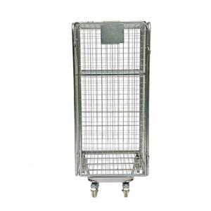 מחסן הסרת נייד ארבעה צדדים חוט רשת לוגיסטי מתקפל רול מיכל עגלה - Product Image 2