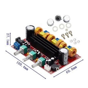 Carte d'amplificateur numérique 2.1 canaux XH-M139, tension large plage 12V-24V, TPA3116D2 2 * 50W+100W - Product Image 3