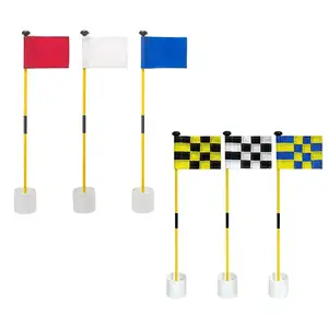 3FT Fiberglass 2-Section Mini Golf Flagsticks Putting Green Flag Hole Cup and Pole Flag Cup Holders for Backyard