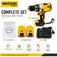 Kit de perceuse sans fil avec batterie au lithium, perceuse électrique avec 2 batteries et chargeur, fabrication OEM ODM, vente en gros