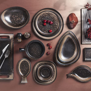 批发工厂雅宇耐热黑窑换炊具哑光日本餐厅餐具中国陶瓷晚餐套装 - Product Image 2