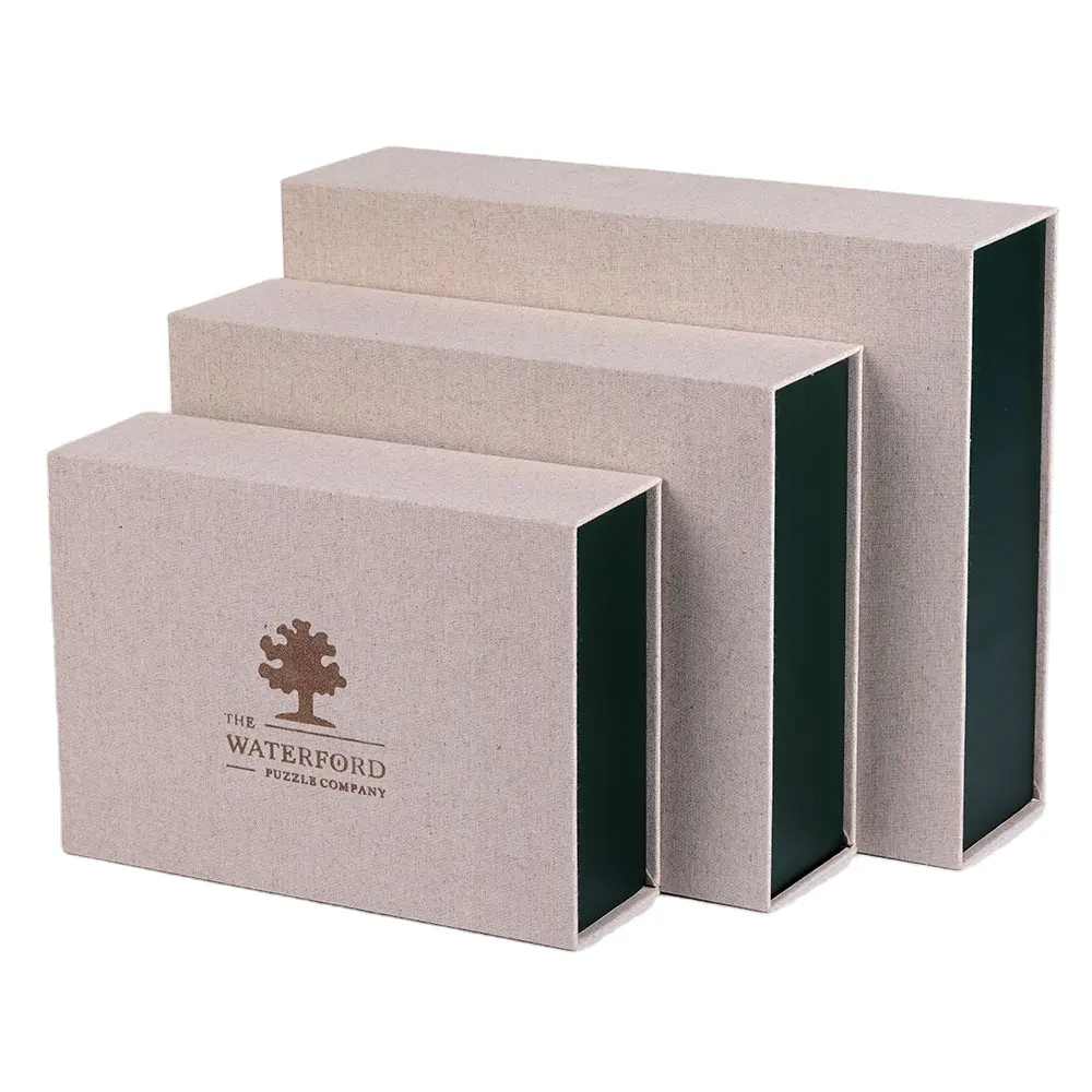 Custom Luxury large Book Shaped Rigid Paper Packaging Box flip Top Magnetic Linen Cover Gift Boxes