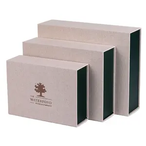 Custom Luxury Large Book Shaped Rigid Paper Packaging Box Flip Top Magnetic Linen Cover Gift Boxes Cosmetic Square Paperboard JC