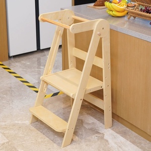 Tabouret pliant en bois pour enfants, aide de <span class=keywords><strong>cuisine</strong></span>, <span class=keywords><strong>tour</strong></span> d'apprentissage pour tout-petits, pour la salle de bain et le salon - Product Image 5