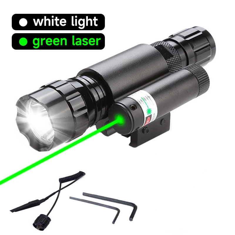Lumière blanche + laser vert