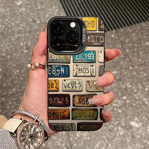 Funda para Teléfono con Diseño de Placas de Matrícula Vintage, Carcasa Retro Antigolpes para <span class=keywords><strong>iPhone</strong></span> 17/16/15/14 Pro Max, Accesorios para Móviles - Product Image 2