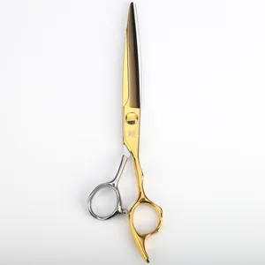 Newest Top Quality CNC Barber Shears 6.8inch Gold Best Hair Scissors Italy Professional Hair Cutting Scissors