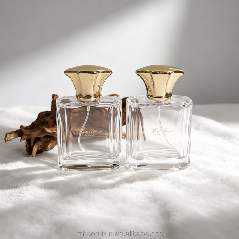 50ml Heavy Base Glass Perfume Spray Bottle Golden Cap Fragrance ...