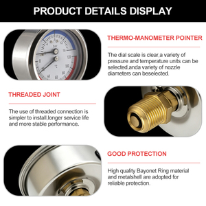 Thermo-manomètre à <span class=keywords><strong>tube</strong></span> Bourdon à aiguille rouge, livraison directe d'usine, jauge de pression et de température, haute qualité, <span class=keywords><strong>prix</strong></span> abordable - Product Image 3