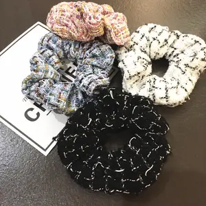MYLULU Free Samples New style hair accessories Black and white striped Hair Scrunchies for Women's Hair Ponytail Holders Girls