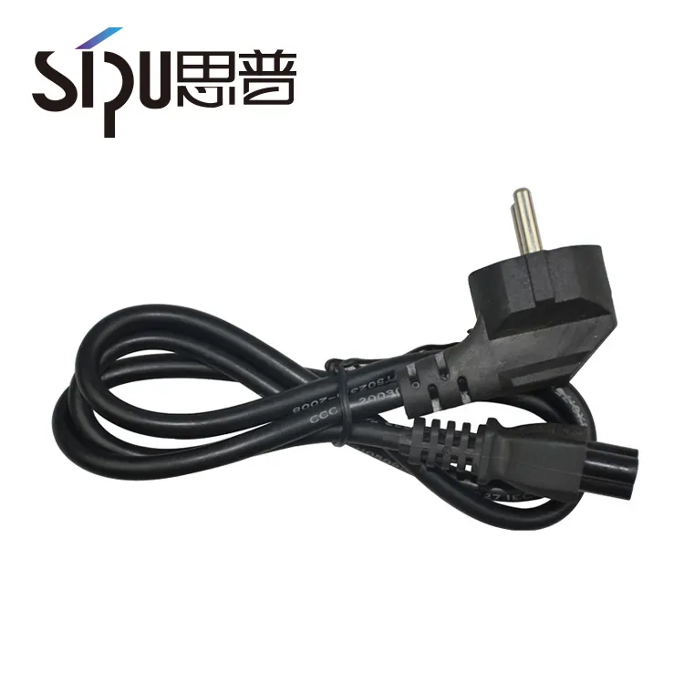 Câble d'alimentation SIPU noir en PVC pour ordinateur portable à 3 broches avec prise, prise standard ue, 1M