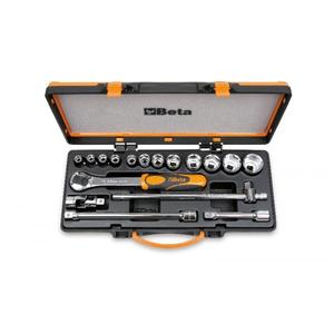 BETA - 009200934 Set with 12 <b>sockets</b> and 5 accessories - EAN 8014230106656 <b>RATCHET</b> AND <b>SOCKET</b> SETS 1/2" - Product Image 1
