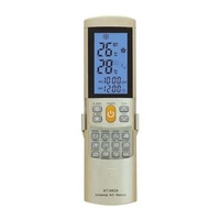 Télécommande universelle pour climatiseur couleur or, télécommande de climatiseur avec écran LCD à grands chiffres KT-N828 avec support et blister