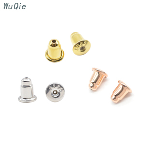 Wholesale S925 Sterling <strong>Silver</strong> <strong>Earring</strong> <strong>Backs</strong> with Silicone Insert Jewelry Findings Bullet Style <strong>Earrings</strong> Stopper - Product Image 1