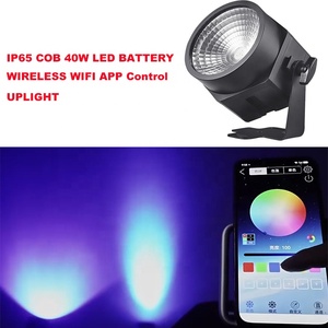 40 Wát rgbwa UV <span class=keywords><strong>COB</strong></span> không thấm nước <span class=keywords><strong>LED</strong></span> uplights pin không dây Powered ánh sáng màu vàng IP65 cho Nhà thờ bên đám cưới Wifi App DMX <span class=keywords><strong>LED</strong></span> - Product Image 4