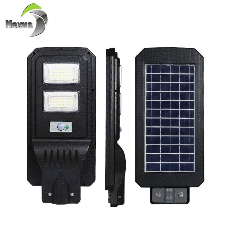 3 años de garantía IP65 lámpara de carretera ABS vivienda 40 60 w 120w 150 integrado todo en una luz de calle Solar Led