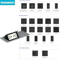 SINOAMIGO - Toma de Corriente Empotrada Multifuncional con Carga USB de 20 W, Tapa Abatible Hidráulica para Escritorio