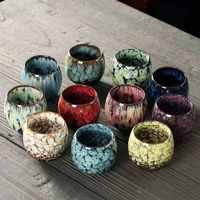 Vente en gros de tasses à café en poterie de style japonais céramique arabe tasse à café à eau de thé Kung Fu ensembles de tasses à thé en céramique émaillée