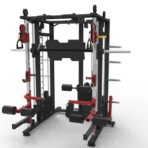 Peralatan Gym Komersial ASJ-A089 Kebugaran Multifungsi Trainer & Smith Mesin & Squat Dalam & Kabel Crossover