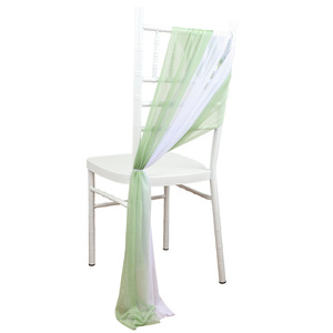 Tenda in garza moderna e resistente <span class=keywords><strong>YR</strong></span> con motivo floreale, decorazione per sedie da matrimonio in chiffon di perle per allestimenti scenografici nuziali - Product Image 5