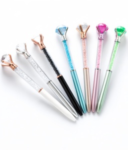 Stylos à bille personnalisés à encre noire et à dessus en cristal en vrac en plastique à motifs diamantés pour le bureau, l'école, la maison et les cadeaux comprennent des stylos promotionnels - Product Image 3