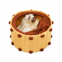 Lit pour chat en feutre, forme de tonneau, maison pour chat, nid douillet pour dormir, lit d'intérieur pour chat, griffoir, meuble cachette pour chats