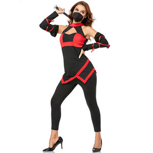 Disfraz Sexy de Ninja para Mujer, Conjunto de Asesino de Ninja Negro, 3 Piezas - Product Image 3