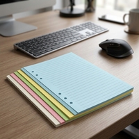 Papier de recharge coloré de qualité supérieure pour classeur à 6 anneaux, idéal pour les utilisateurs de journaux créatifs, avec perforation standard A5 A6 à 6 trous