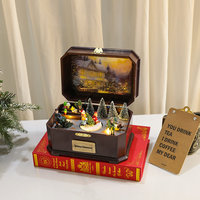 Kotak Musik Putar Natal Dekorasi Natal |   Latar Belakang Salju Realistis yang Indah, Cocok Sebagai Hadiah