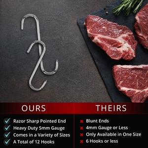 5mm paslanmaz çelik kasap kanca asılı et kasap S kanca ızgara et sarsıntılı kancalar - Product Image 4