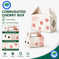 Boîte d'emballage personnalisée pour cerises, boîte à fruits, boîte en carton pour supermarché, boîte d'affichage en papier, gaufrage pour magasin de détail, boîtes pour légumes