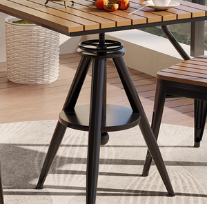 Conjunto de Mesa y Sillas de Madera de Diseño Francés con Altura Ajustable para Comer al Aire Libre en Restaurantes, Hoteles, Centros Comerciales y Cafeterías - Product Image 5
