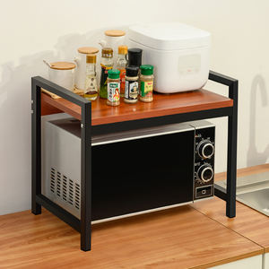 Vente directe d'usine, étagère de rangement de cuisine, support de four à micro-ondes en acier au carbone <span class=keywords><strong>pas</strong></span> <span class=keywords><strong>cher</strong></span>, étagère télescopique réglable, organisateur - Product Image 5