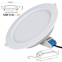 FUT066ZR 12W RGB+CCT LED Downlight 2.4G Éclairage intelligent pour la maison AC100-240V Contrôle par application Lumière de plafond ronde décorative LED pour la maison