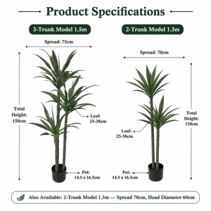 Custom High Simulation Artificial <strong>Yucca</strong> Cane Tree Faux Desert <strong>Plant</strong> 2 Stems <strong>for</strong> Hotel Lobby Showroom Indoor Landscape Decoration - Product Image 5