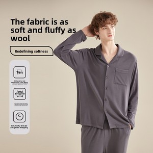 <span class=keywords><strong>Pigiama</strong></span> di Alta Qualità Traspirante e Confortevole, Pantaloni da Notte per <span class=keywords><strong>Uomo</strong></span>, Autunno Inverno, Maniche Lunghe, Foderati in Pile, Termici Imbottiti - Product Image 1