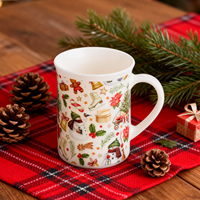 Tasse à lait pour le petit-déjeuner en verre épais avec motif imprimé de Noël Samyo Creative, tasse à café personnalisée pour restaurant, hôtel