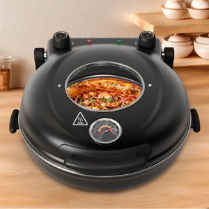 Máquina para Hacer <span class=keywords><strong>Pizza</strong></span> Casera Multifuncional de 1200W con Temporizador, Horno Eléctrico para <span class=keywords><strong>Pizza</strong></span> de 12 Pulgadas, Plancha Eléctrica para Asar - Product Image 3