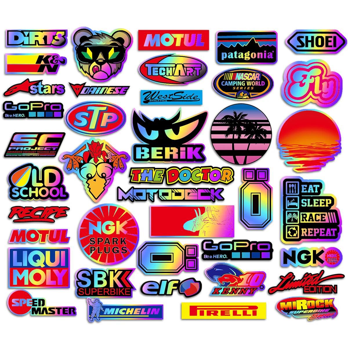 40 pegatinas de patrocinio estilo colorido b