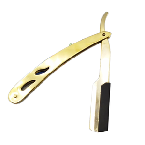 Maquinilla de afeitar recta de acero inoxidable chapado en oro para pinzas de pestañas Producto de calidad premium - Product Image 1